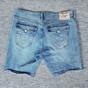 True Religion Billy Flap Pocket SN Denim Shorts Men's Size 38 Cut Off Jorts Jean